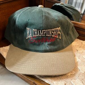 HEAD SHOT By KC Caps RCA Championships Softball‎ Vintage Ball Cap Green & Tan